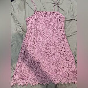 Francesca's Collections Pink Lace Mini Dress